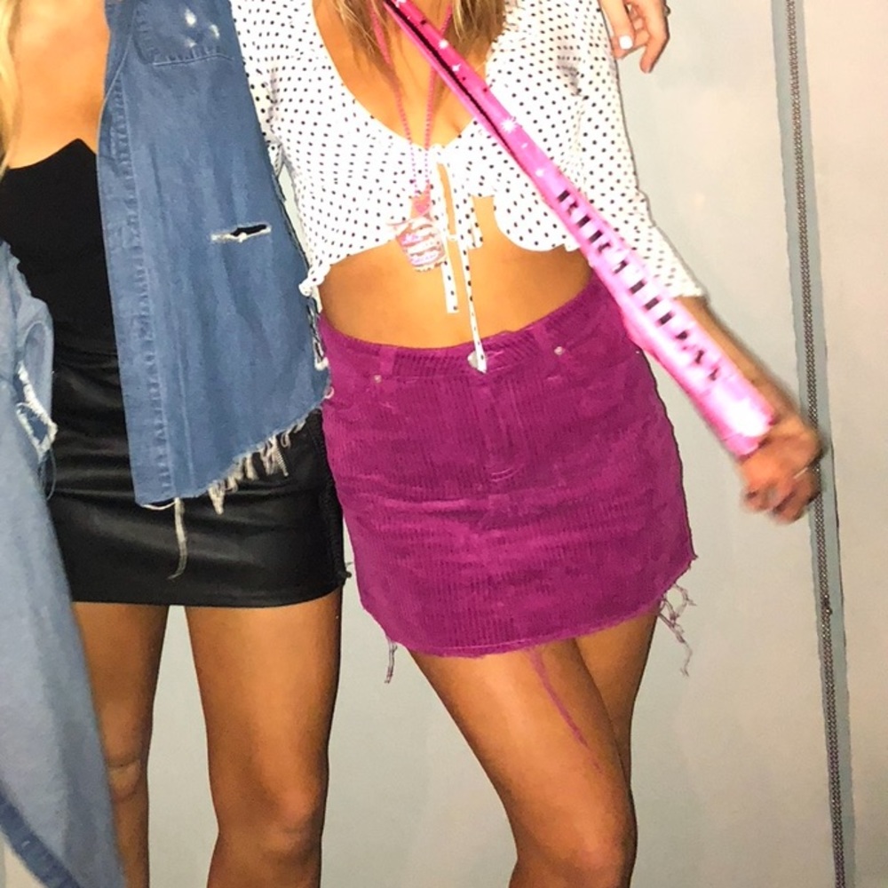 Urban Outfitters BDG Corduroy Fuchsia Mini Skirt